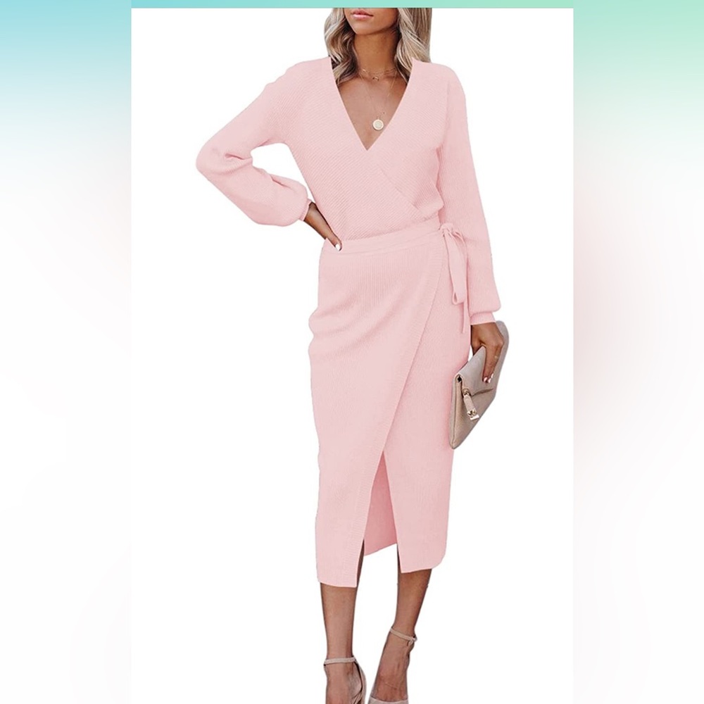 Midi long sleeve sweater dress